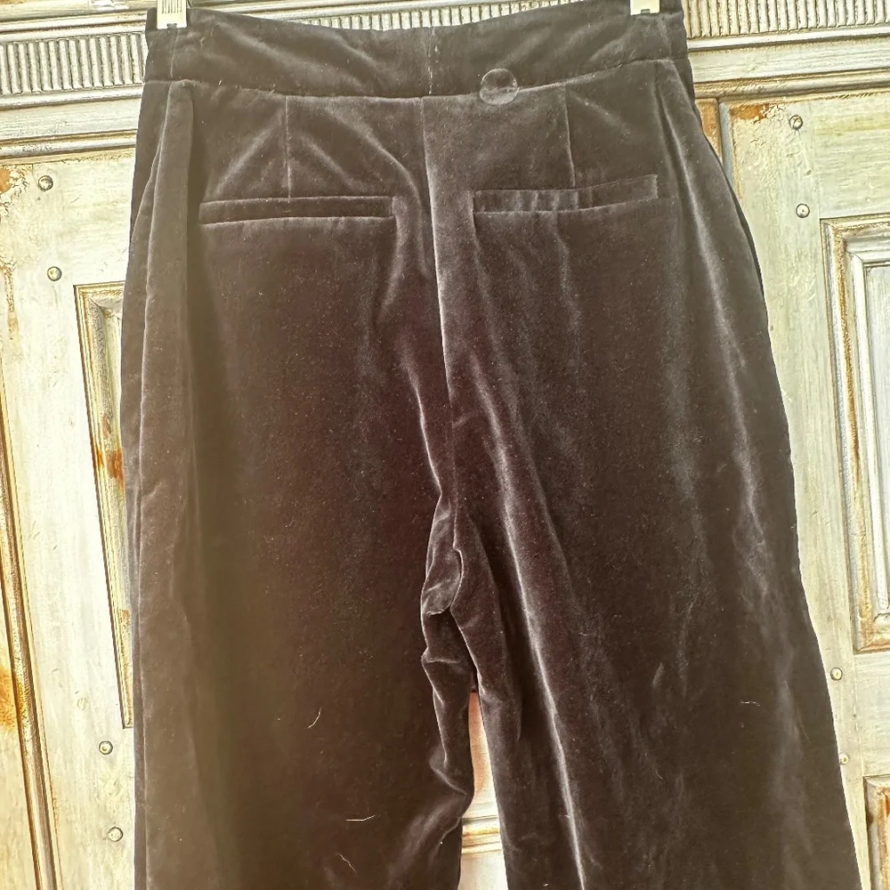 Sezane Velvet Florentine Trousers in Dark Blue Size 34